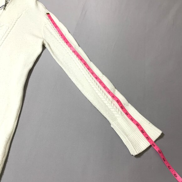 NWT Kathy Ireland Size M Women Cream Cable-Knit Sweater Dress Long Sleeves - Picture 8 of 11